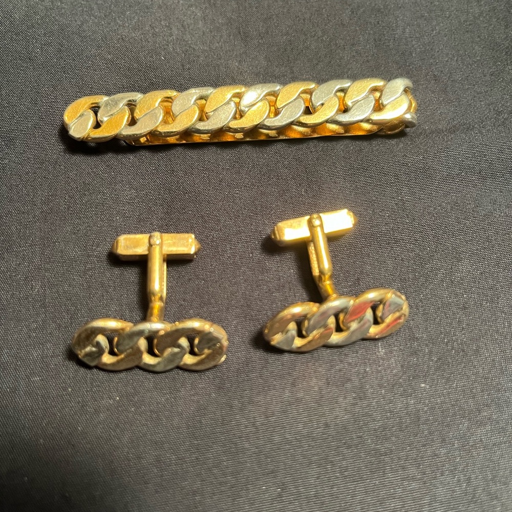 Swank Cuff Links & Tie Clip Set
